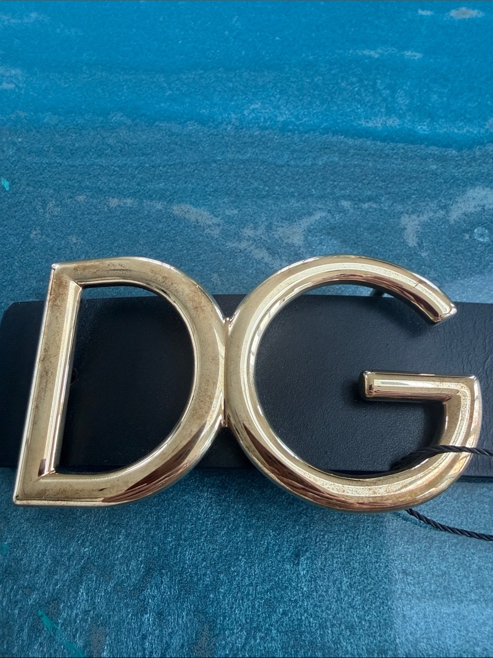 D&G Black Leather Belt with Gold DG Logo Buckle 80 - Picture 6 of 10